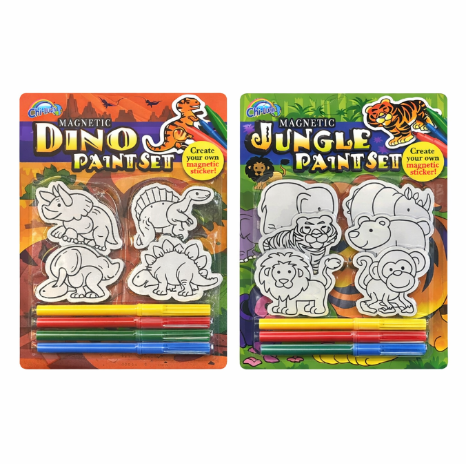  Magnetic Paint Set for Kids – Dino & Jungle Themes